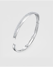 Swarovski - Hyperbola bangle, White, Rhodium plated
