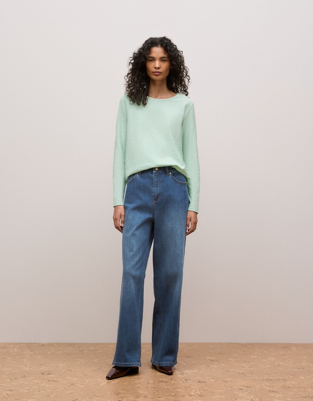 Trenery - Ottoman Marle Long Sleeve T-shirt in Peppermint