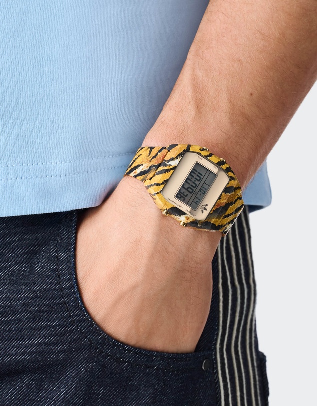 adidas Originals - Digital Two Gold-Tone Animal Print Bracelet Watch