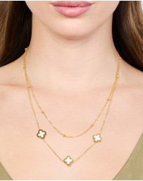 Lovisa - Waterproof Gold Plated Stainless Steel Flower Layered Necklace