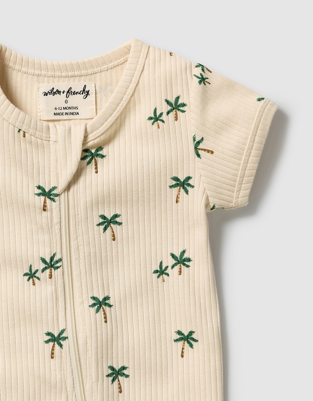 Wilson & Frenchy - Tiny Palm Organic Boyleg Zipsuit - Babies