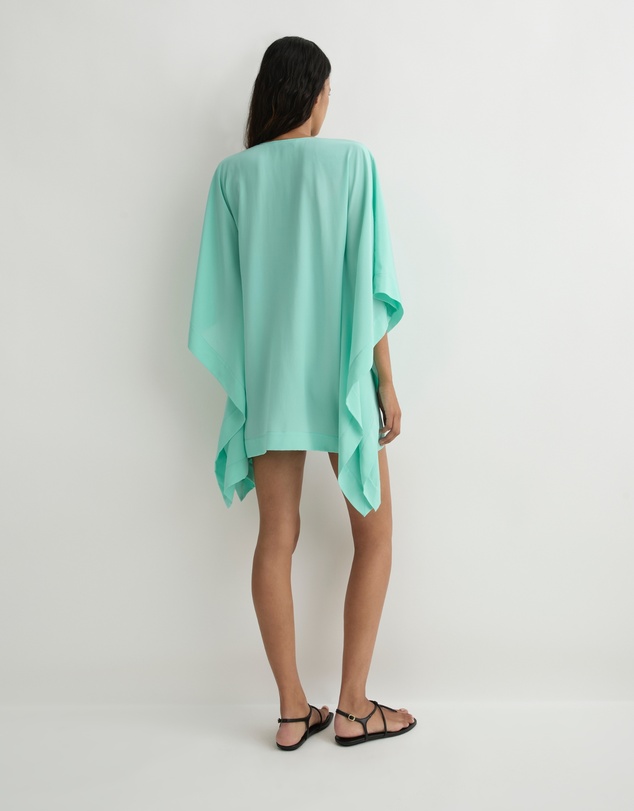 BONDI BORN - Orta Silk Caftan Mini Dress - Opal