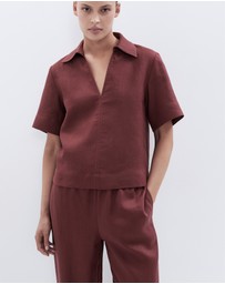 UNISON - Collared Linen Top