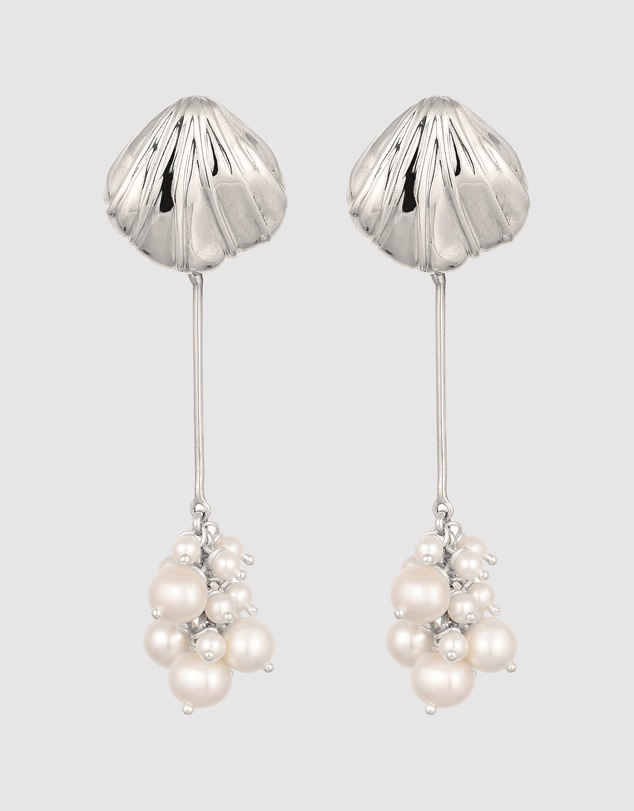 Haze & Glory - ICONIC EXCLUSIVE - Earrings Hanger Clam Of The Sea Pearl 925 Sterling Silver