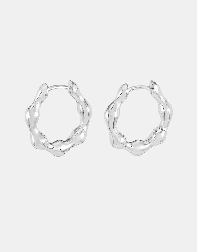 Dower & Hall - Women's Waterfall Hinged Huggie Hoops in Sterling Silver