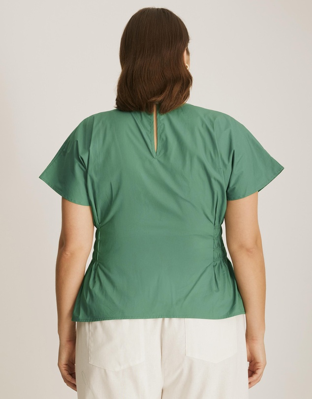 Atmos&Here Curvy - Solene V-Neck Flutter Sleeve Top