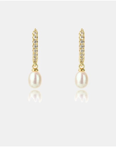 Georgini - GEORGINI OCEANS BONDI FRESHWATER PEARL EARRINGS GOLD