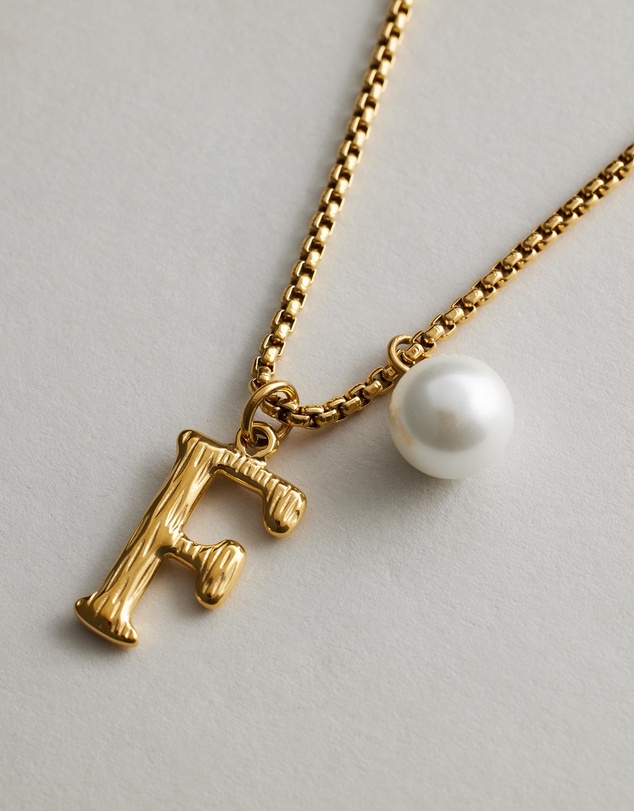 Zahar - Pearl Letter F Necklace