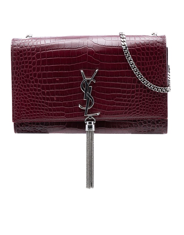 Pre-Loved by Azura Reborn - Pre-Loved Medium Croc Embossed Leather Monogram Kate Tassel Crossbody