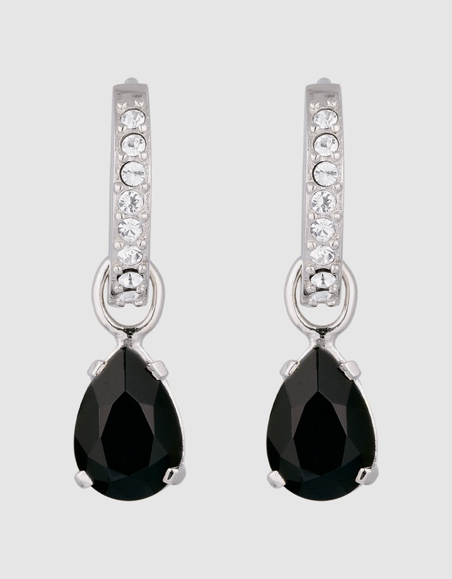 Elli Jewelry - Crystal Teardrop Hoop Earrings in 925 Silver
