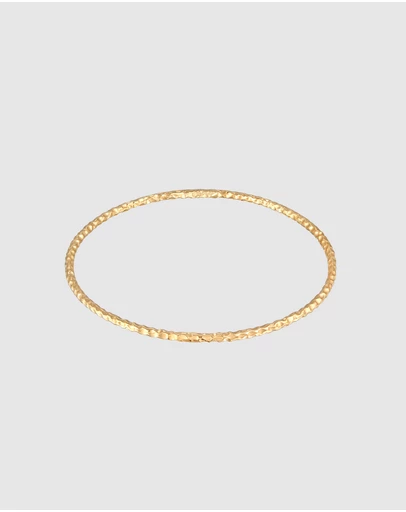 Elli Jewelry - Hammered Bangle Bracelet in Gold-Plated 925 Silver