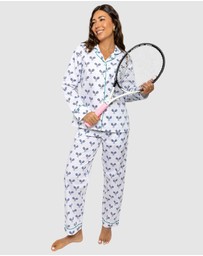 Sant And Abel - Women's Tennis Navy Long PJ Set