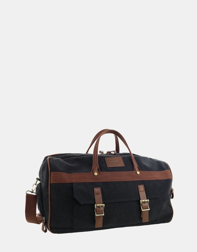 Pierre Cardin - Pierre Cardin Canvas Buckle Overnight Bag