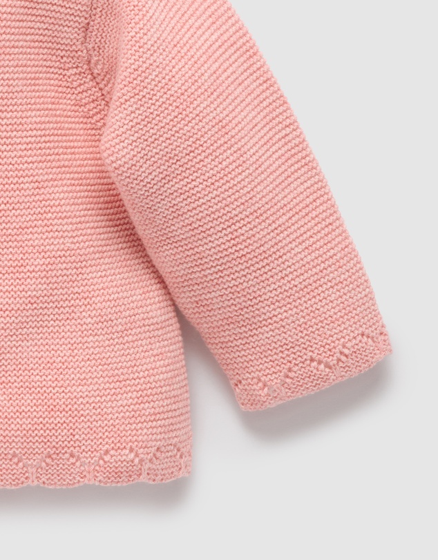 Purebaby - Crochet Collar Cardigan -Kids-Babies