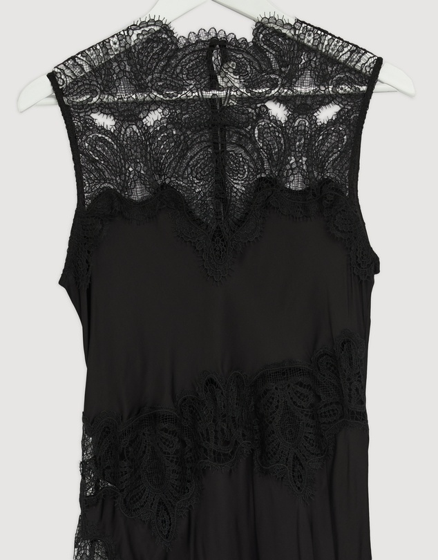 Revibe - Repaired Shona Joy Jamila Lace High Neck Maxi Dress - AU 12