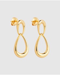 Najo - Vivante Yellow Gold Drops Grande Earrings