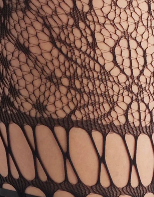 High Heel Jungle - Chevonne Lace And Satin Fishnet Tights
