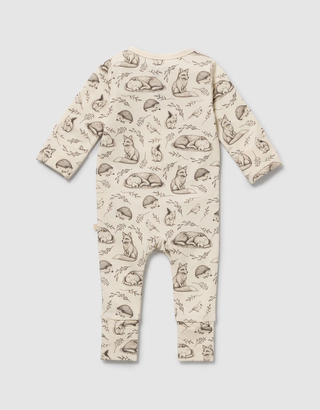 Wilson & Frenchy - Foxglove Forest Organic Zipsuit With Feet - Babies