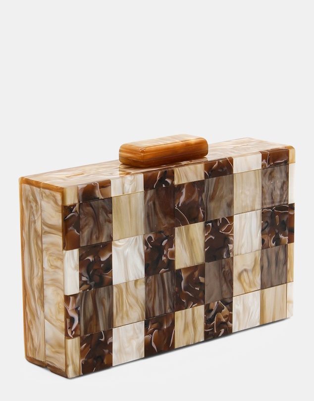 Morgan & Taylor - Harper Acrylic Clutch in Brown