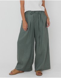 ALEXANDRA - Teri Pants Dusty Green