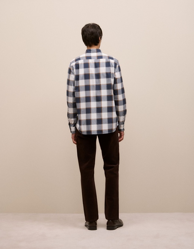 Trenery - Regular Fit Brushed Check Shirt in Marshmallow