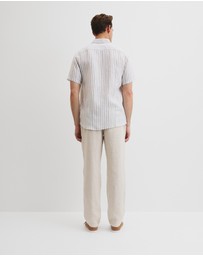 Country Road - Organically Grown Linen Short Sleeve Stripe Shirt