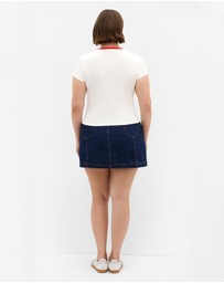 City Chic - Plus Size Cherry Tee - ivory