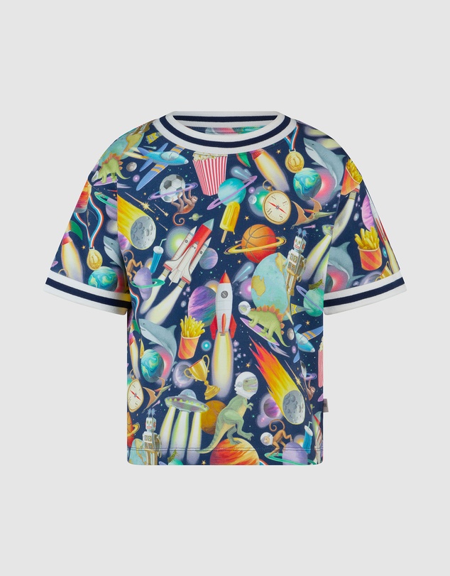 Fleur Harris - 'Out of This World' Rocket Tee in Navy