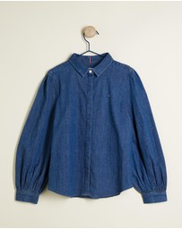 Tommy Hilfiger - Puff Sleeve Regular Denim Shirt - Teens
