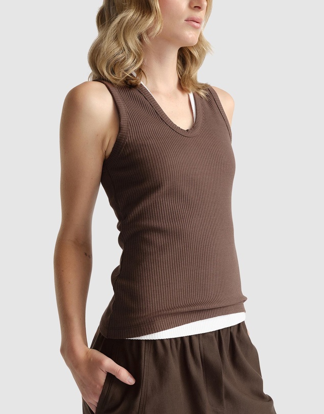 Decjuba - D-Luxe Ribbed Scoop Tank