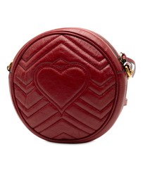 Pre-Loved by Azura Reborn - Pre-Loved Mini GG Marmont Matelasse Leather Round Crossbody