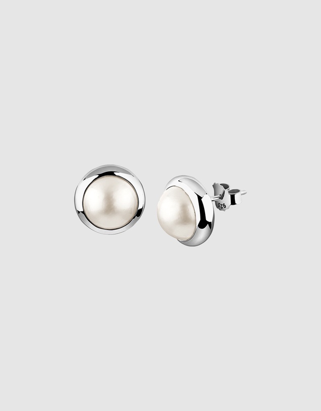 Elli Jewelry - Earrings Mabe Pearl Classic 925 Sterling Silver