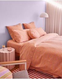 Mosey Me - Kumquat Bloom Seersucker Round Cushion