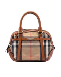 Pre-Loved by Azura Reborn - Pre-Loved Small Leather Trimmed House Check Canvas Bridle Orchard Satchel