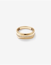 Michael Hill - Men's Diamond Row Signet Ring in 10kt Yellow Gold