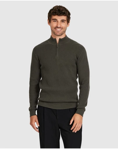 Tarocash - Henry Textured Zip Knit
