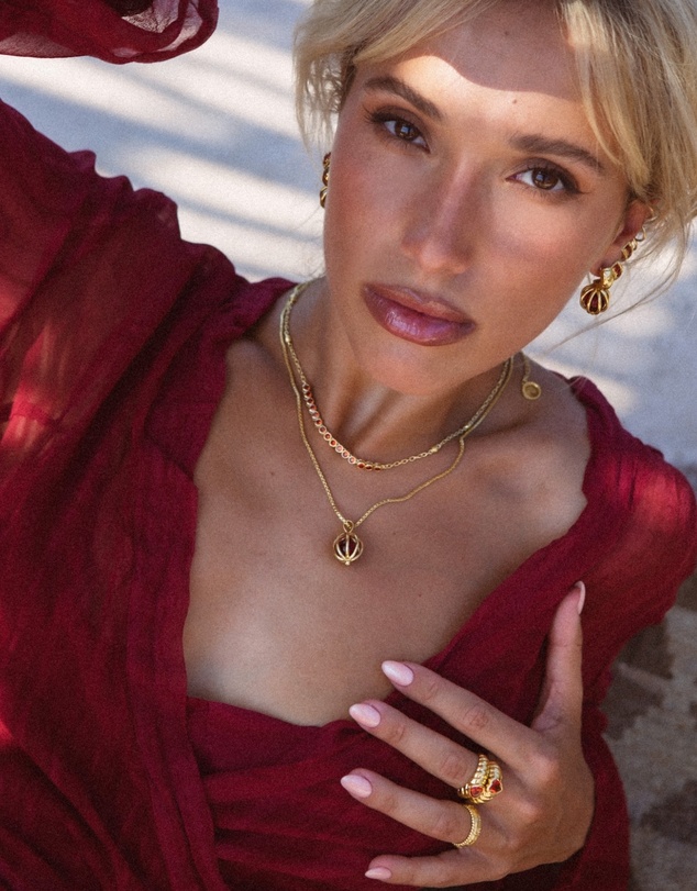 Mountain & Moon - IVY Necklace Garnet CZ