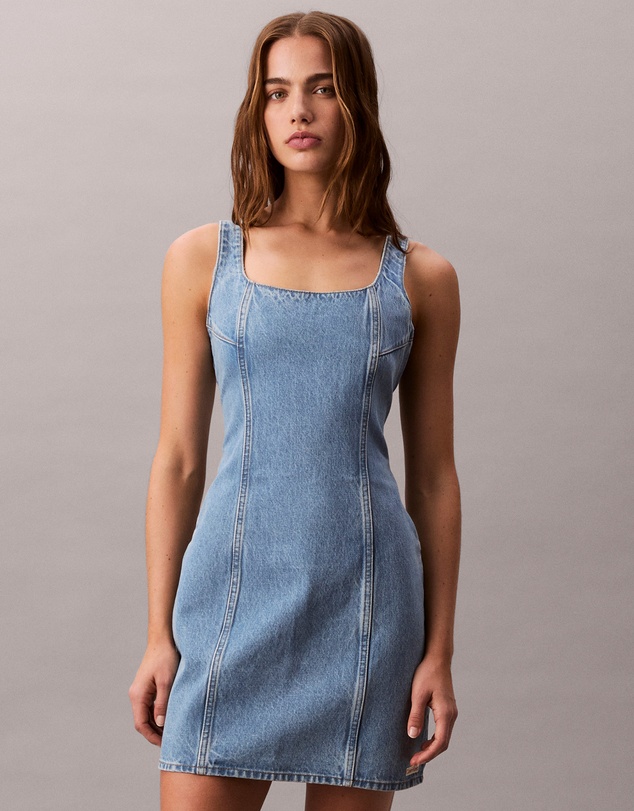 Calvin Klein Jeans - Scoop Neck Denim Mini Dress