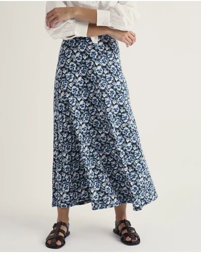 Seasalt - Seasalt Cornwall Navy Rose Skirt Ankle