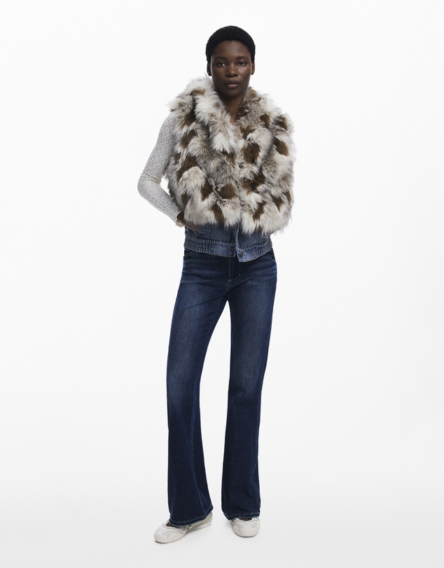 Desigual - Denim Faux Fur Vest
