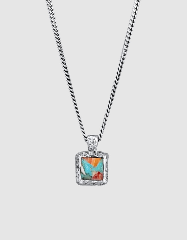 Haze & Glory - ICONIC EXCLUSIVE - Copper Turquoise Pendant Necklace in Oxidised 925 Silver