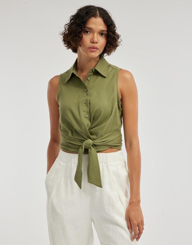 Amelius - Naomi Wrap Crop Shirt