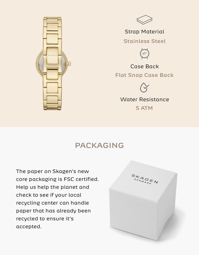 Skagen - Freja Lille Gold Tone Analogue Watch