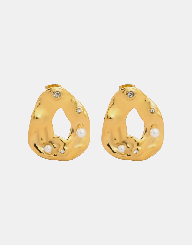 Zoe Olivia - Waterproof Opaline Hammered Stud Earrings