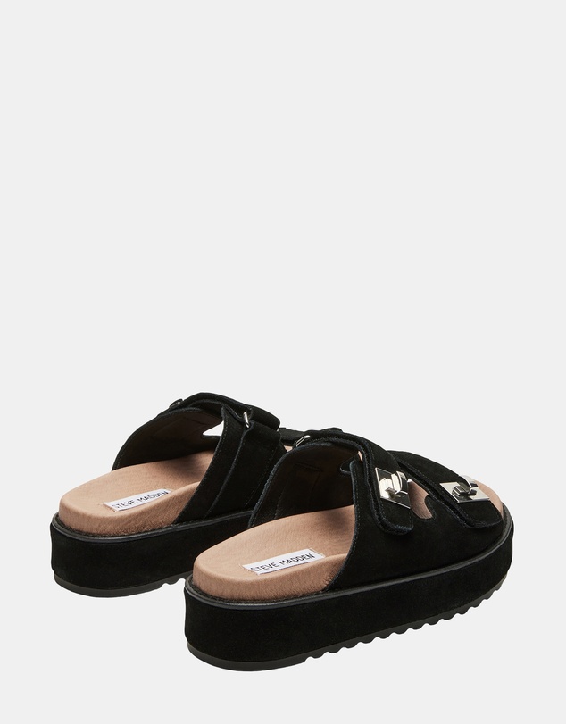 Steve Madden - Bigschmona Black/Black Suede Sandals