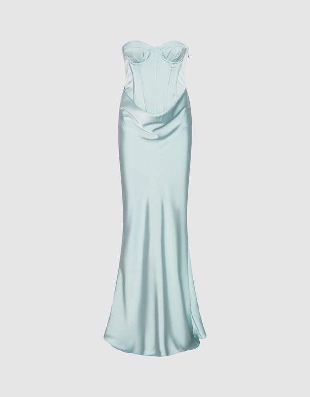 ROTATE - Satin Corset Maxi Dress