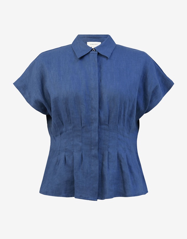 Forcast - Ami Linen Pleated Tuck Shirt