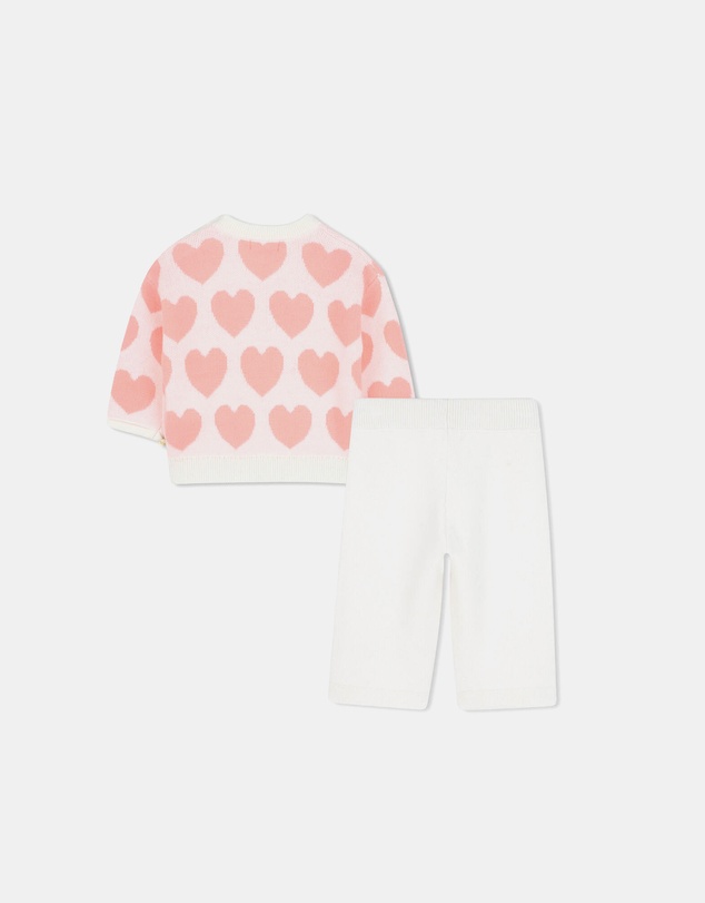 Billieblush - Heart-Patterned Sweater and Trousers Knitted Set - Babies