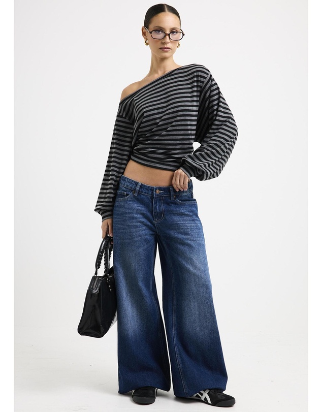 Neon Hart - Cindy Low Wide Denim Jeans