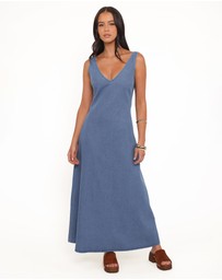 Petal & Pup - Odelia Denim Maxi Dress - Indigo